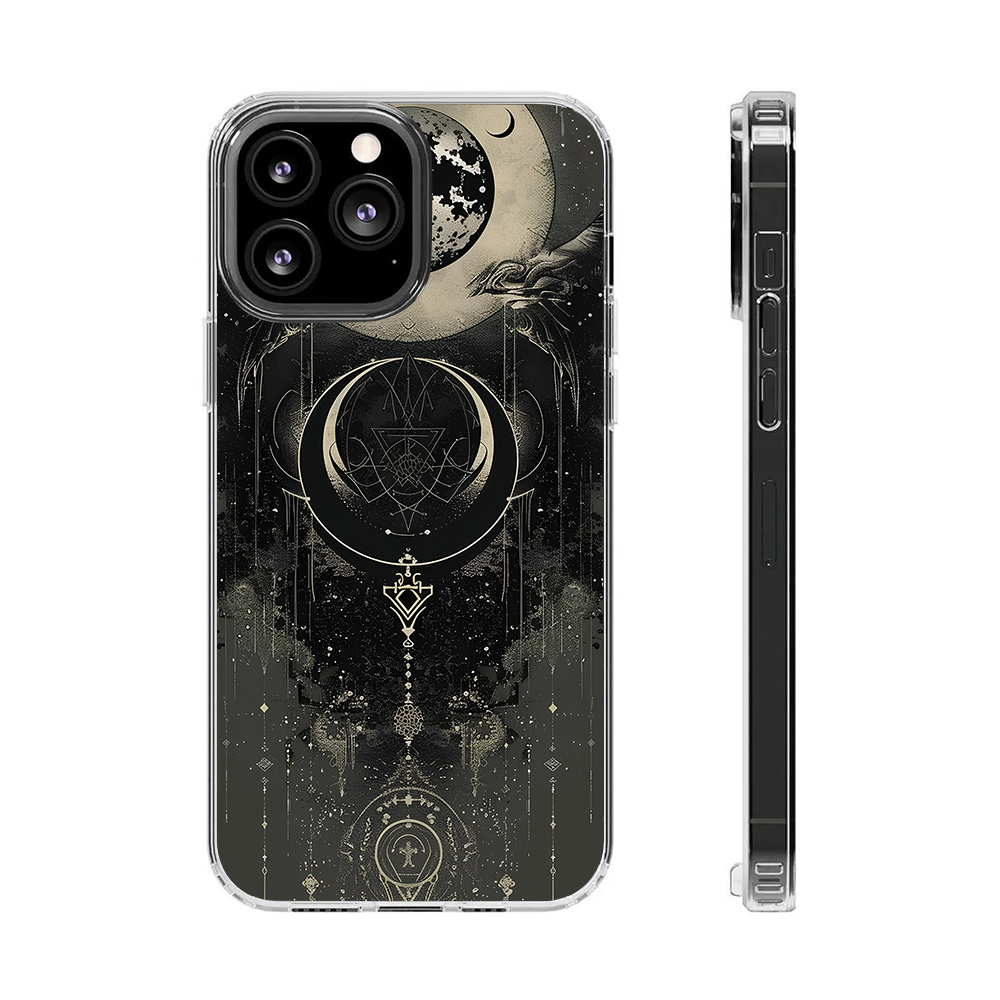Celestial Moon Magic Phone Case – Occult-Inspired Witchy Cover for iPhone 11 12 13 14 15 16 Pro Max, Mystical Goth Aesthetic