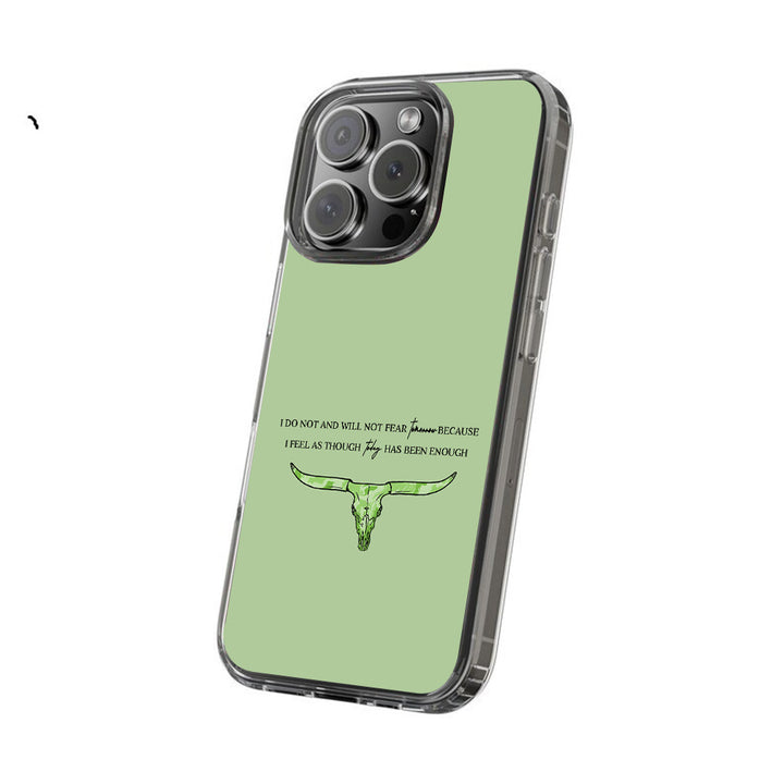 Green Western Skull Quote Phone Case, Perfect Girly Gift For Girl From iPhone 16 15 14 13 12 11 X Pro Max Plus Samsung Galaxy S24.99 S24 S23 S22 S21 Ultra Plus