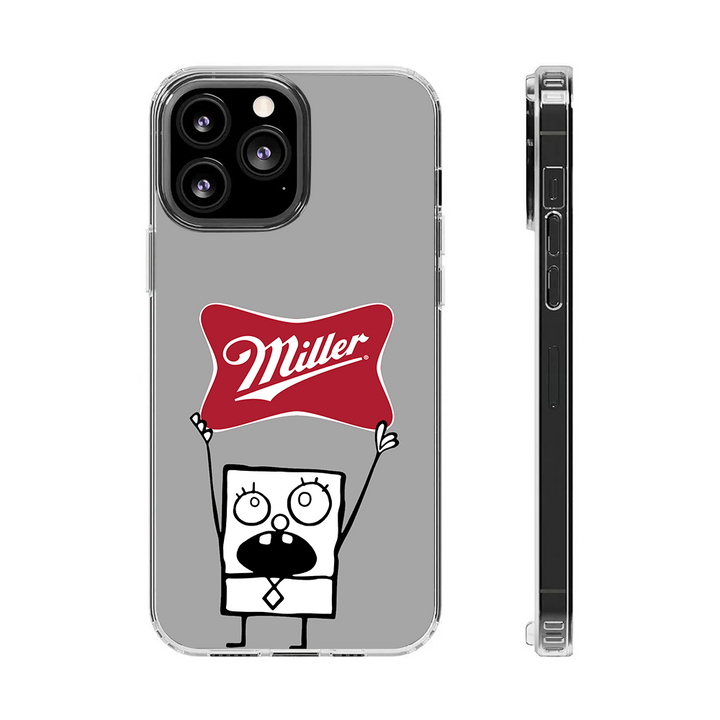 SpongeBob Miller Phone Case – Dark Meme Aesthetic Horror Cover for iPhone 11 12 13 14 15 16 Pro Max, Music Fan Gift Idea