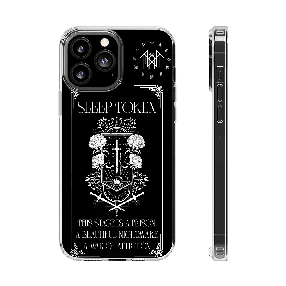Sleep Token Gothic Phone Case – Occult Floral Crest Design Cover for iPhone 11 12 13 14 15 16 Pro Max Samsung S22 S23 S24 S24.99 Ultra Plus