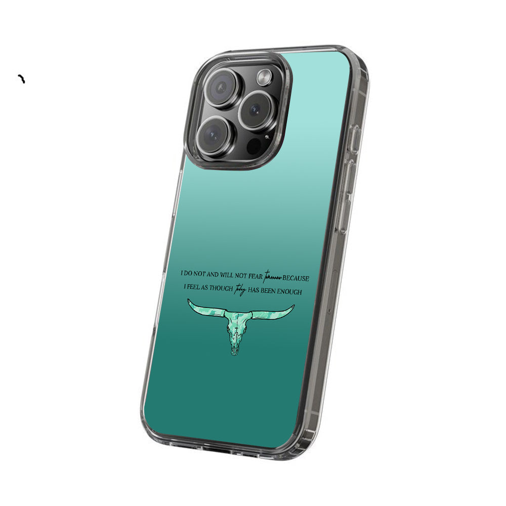 Green Western Skull Quote Phone Case, Perfect Girly Gift For Girl From iPhone 16 15 14 13 12 11 X Pro Max Plus Samsung Galaxy S24.99 S24 S23 S22 S21 Ultra Plus