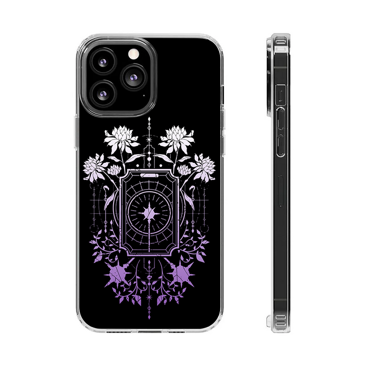 Sun Dial Lotus Phone Case – Occult Gothic Totem Aesthetic, Bold Dark Art Cover for iPhone 11 12 13 14 15 16 Pro Max Samsung S22 S23 S24 S24.99 Ultra Plus