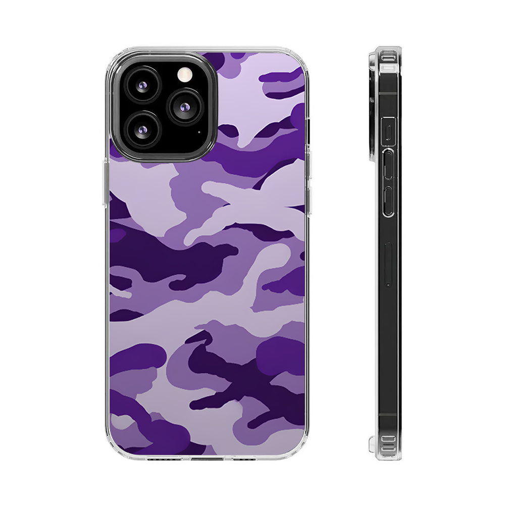 Purple Camo Phone Case - Dark Meme Aesthetic Horror for iPhone 11 12 13 14 15 16 Pro Max, Music Fan Gift Idea