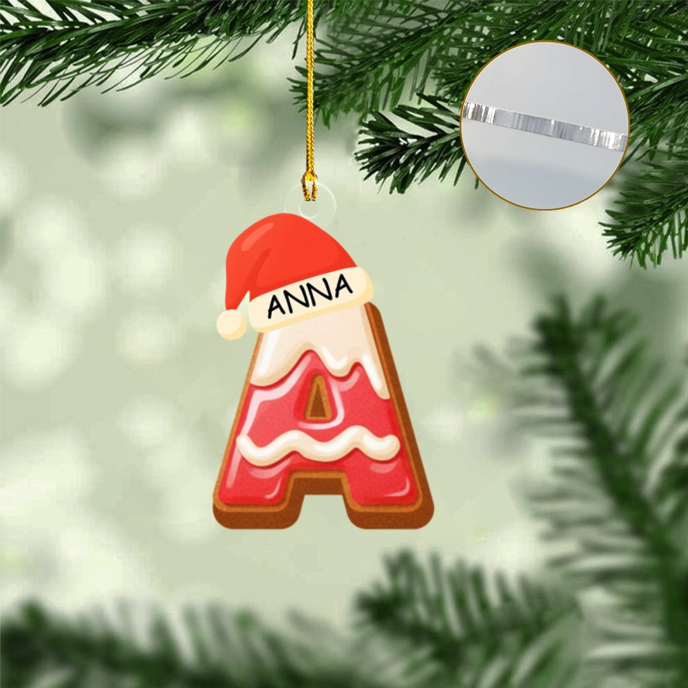 Custom Alphabet Letter Cookie Ornament – Personalized Christmas Decoration Gift