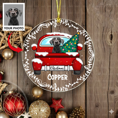 Custom Dog Christmas Ornament – Personalized Pet Photo Decoration
