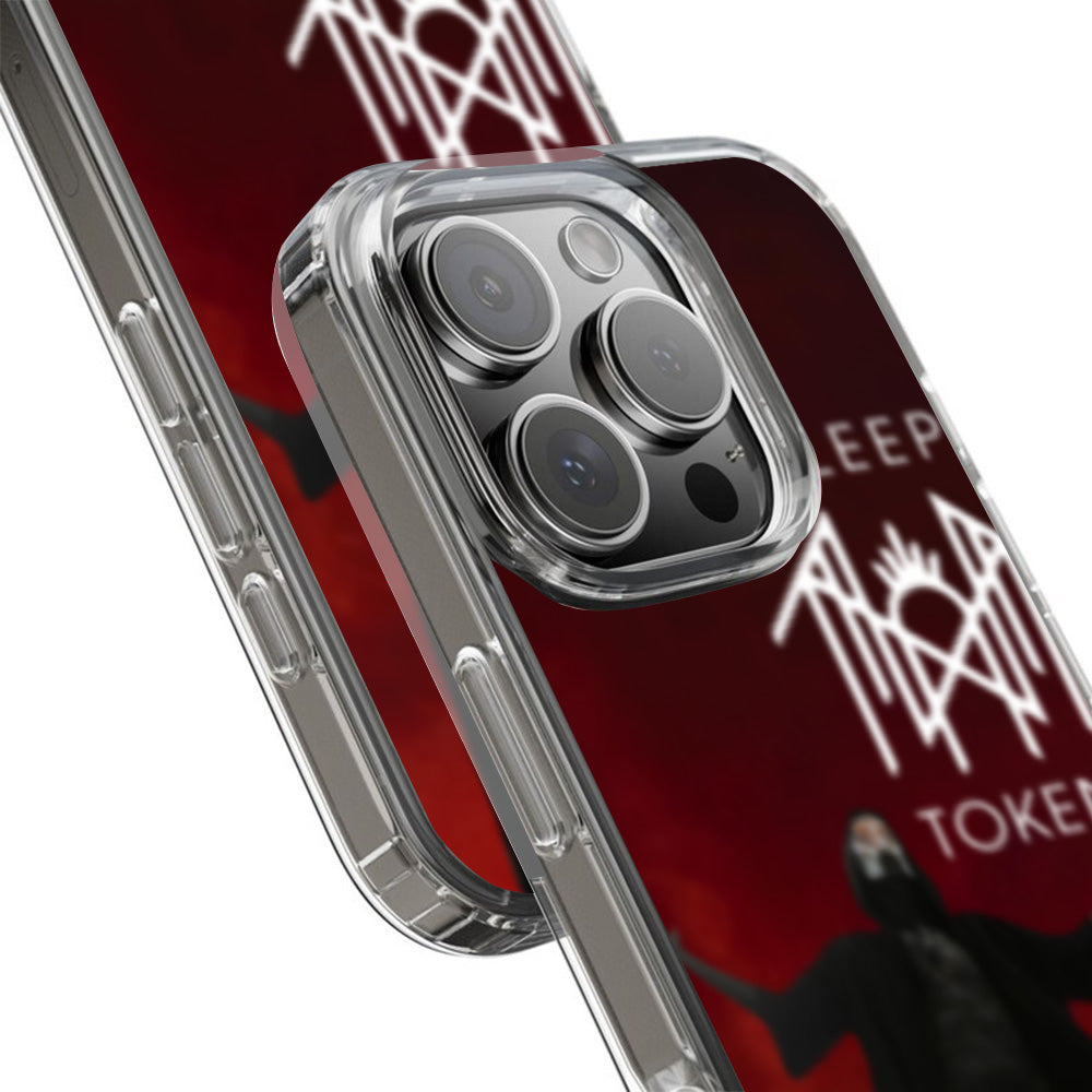 Dark Ritual Art Phone Case, Red Smoke Figure Design, Gothic Vibe Cover Compatible with iPhone 11 12 13 14 15 Pro Max Samsung Galaxy S24.99 S24 S23 S22 S21 Ultra Plus