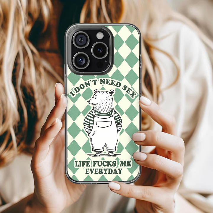 Funny Bear Quote Phone Case, Perfect Girly Gift For Girl From iPhone 16 15 14 13 12 11 X Pro Max Plus Samsung Galaxy S24.99 S24 S23 S22 S21 Ultra Plus