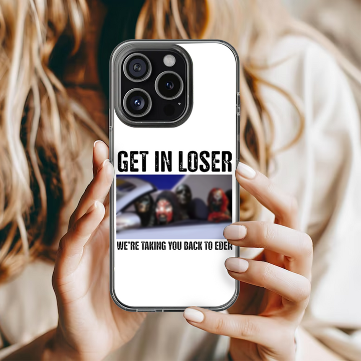 Dark Meme Phone Case – “Get In Loser, We're Taking You Back to Eden” – Funny Aesthetic Horror Cover for iPhone 11 12 13 14 15 16 Pro Max Samsung S22 S23 S24 S24.99 Ultra Plus