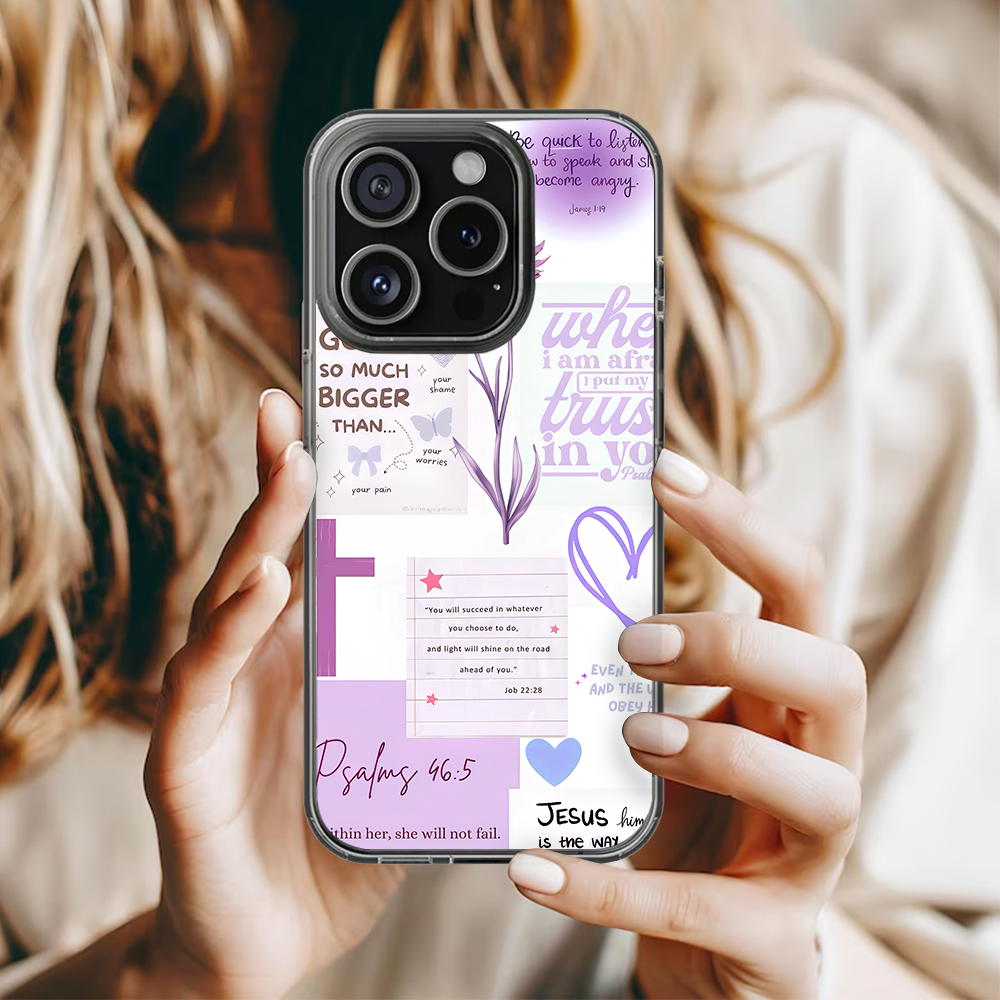 Christian Bible Verse Phone Case – Pastel Scripture Quote iPhone 11 12 13 14 15 16 Pro Max & Samsung