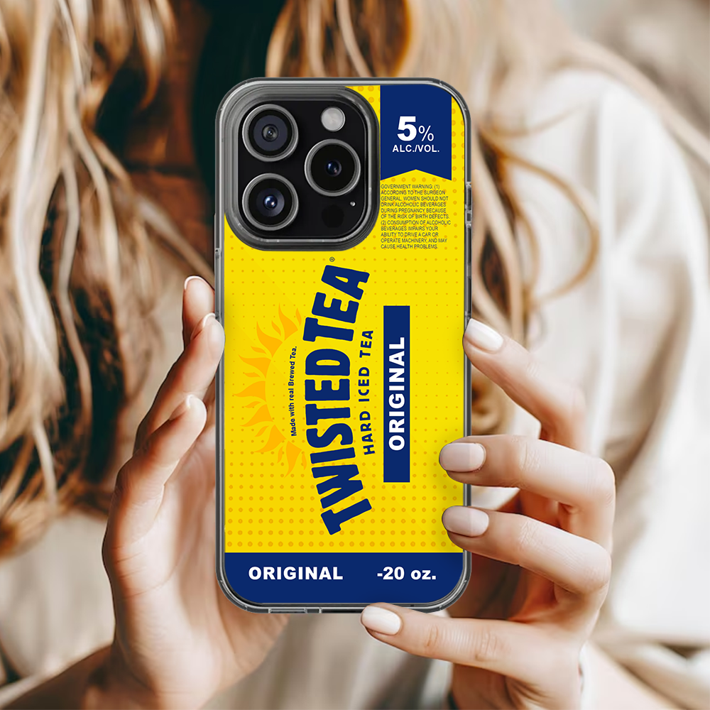 Yellow Beverage Label Phone Case iPhone X 11 12 13 14 15 16 Pro Max Plus Samsung S22 S23 S24 S24.99 Ultra Plus