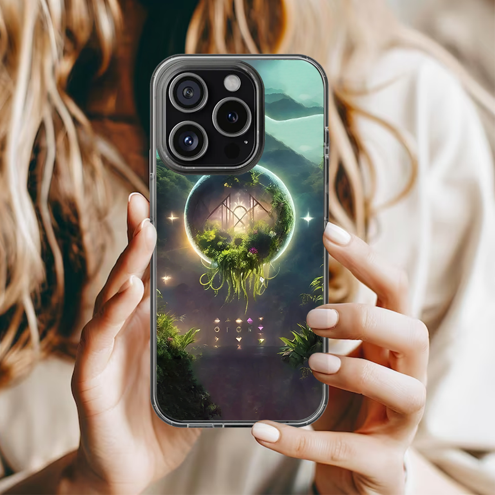 Fantasy Portal Floating World Phone Case – Surreal Forest Dreamscape Design Cover for iPhone 11 12 13 14 15 16 Pro Max, Mystical Nature Aesthetic