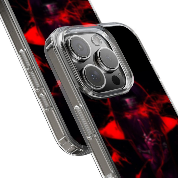 Dark Ninja Aura Phone Case, Red Energy Shadow Warrior Design, Compatible iPhone 11 12 13 14 15 Pro Max Samsung Galaxy S24.99 S24 S23 S22 S21 Ultra Plus