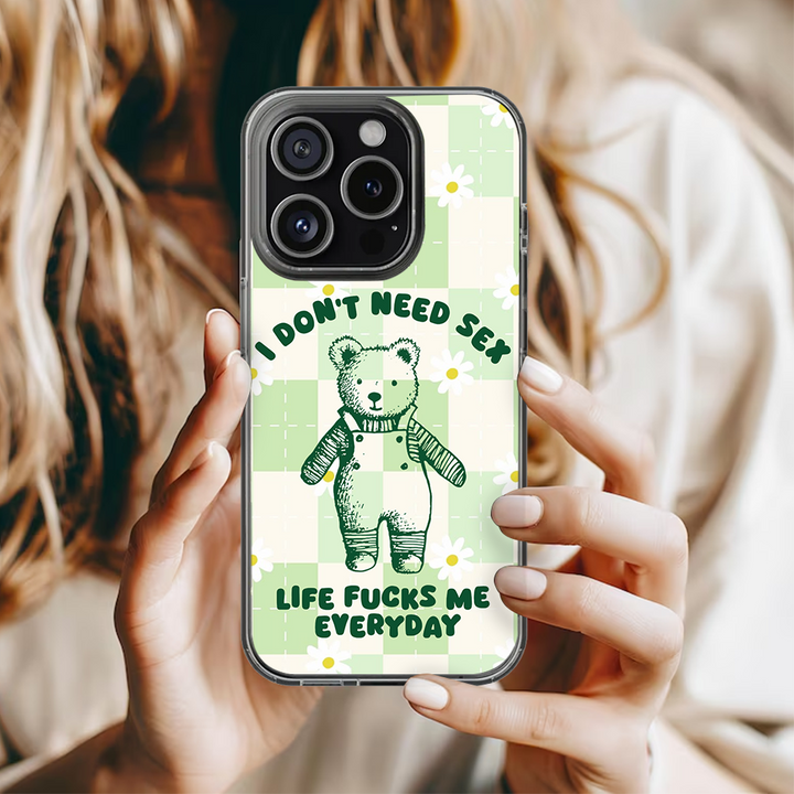 Funny Bear Quote Phone Case, Perfect Girly Gift For Girl From iPhone 16 15 14 13 12 11 X Pro Max Plus Samsung Galaxy S24.99 S24 S23 S22 S21 Ultra Plus
