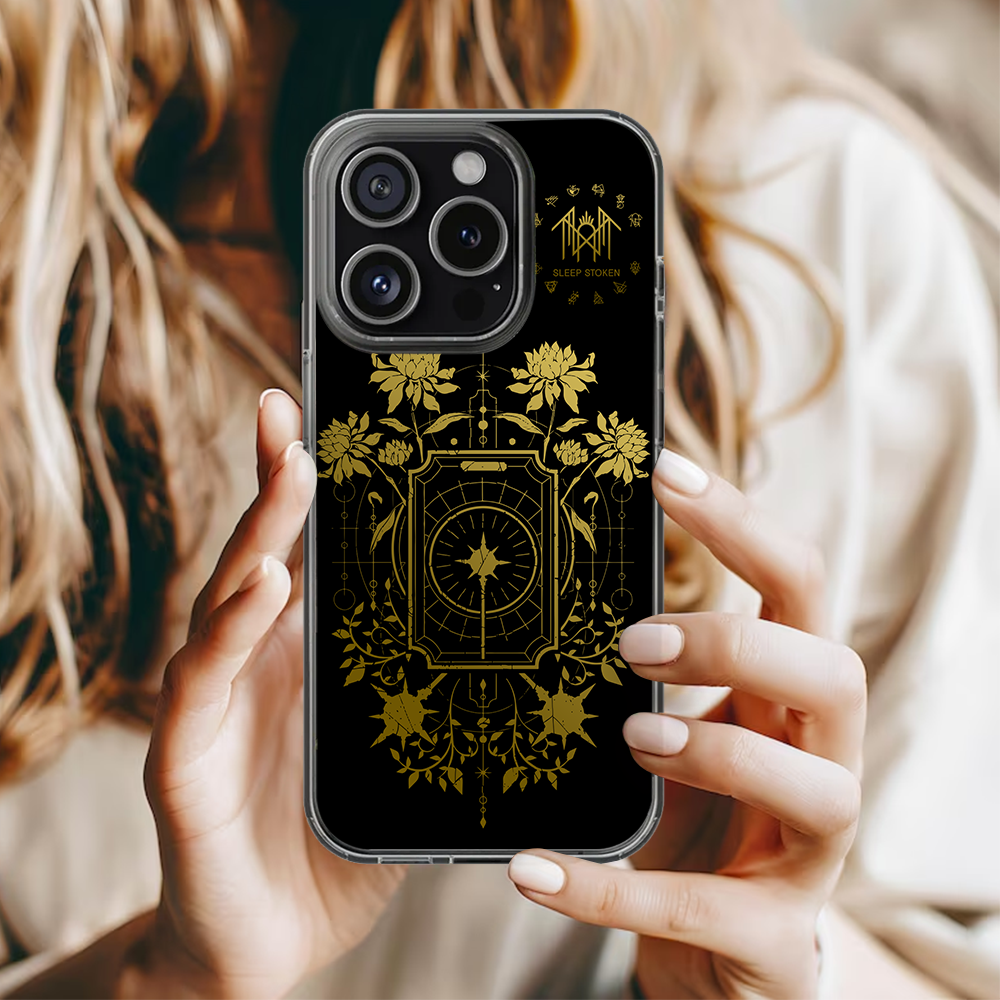 Sleep Token Golden Phone Case – Dark Aesthetic Full Moon Design Cover for iPhone 11 12 13 14 15 16 Pro Max, Music Fan Gift Idea