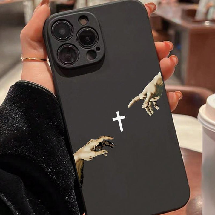 New Creative Jesus Christ Cross Pattern Anti-drop Protective Christian pattern Phone Case shockproof For iPhone X 11 12 13 14 15 16 Pro Max Plus Gift for Her, Him