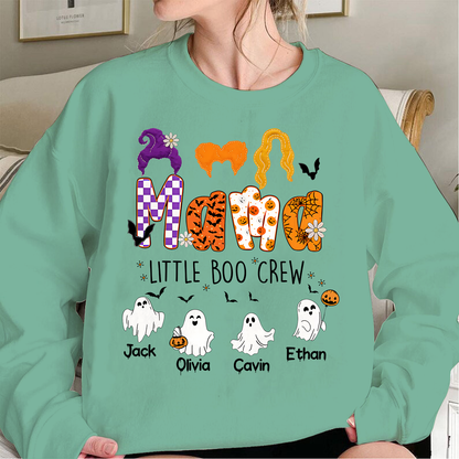 Comfort Colors Custom Halloween Grandma SweatShirt, Grandma Boo Crew SweatShirt, Grandma's Bootiful Crew SweatShirt