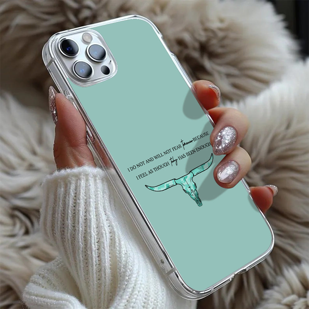 Green Western Skull Quote Phone Case, Perfect Girly Gift For Girl From iPhone 16 15 14 13 12 11 X Pro Max Plus Samsung Galaxy S24.99 S24 S23 S22 S21 Ultra Plus