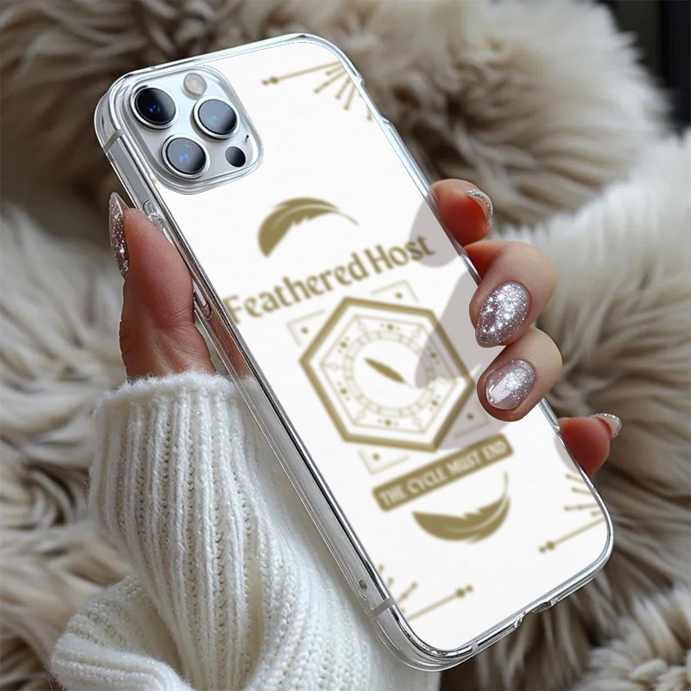 Feathered Host Prophecy iPhone Case, Minimalist Sacred Symbol Design, Fits iPhone 12 13 14 15 Pro Max
