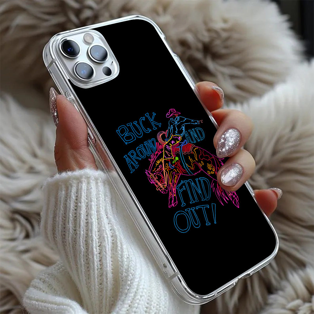 Bucking Cowboy Western Phone Case, Perfect Girly Gift For Girl From iPhone 16 15 14 13 12 11 X Pro Max Plus Samsung Galaxy S24.99 S24 S23 S22 S21 Ultra Plus