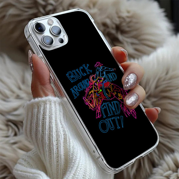 Bucking Cowboy Western Phone Case, Perfect Girly Gift For Girl From iPhone 16 15 14 13 12 11 X Pro Max Plus Samsung Galaxy S24.99 S24 S23 S22 S21 Ultra Plus