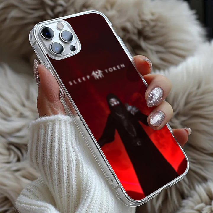 Red Masked Figure Phone Case, Gothic Aesthetic Warrior Design, Fits iPhone 11 12 13 14 15 Pro Max Samsung Galaxy S24.99 S24 S23 S22 S21 Ultra Plus