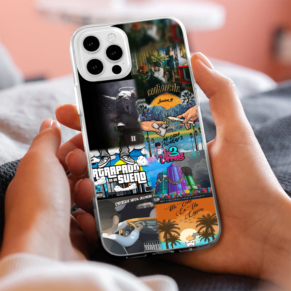 Latino Street Art Album Collage Phone Case, Urban Trap Music Style Cover Compatible with iPhone 11 12 13 14 15 16 Pro Max