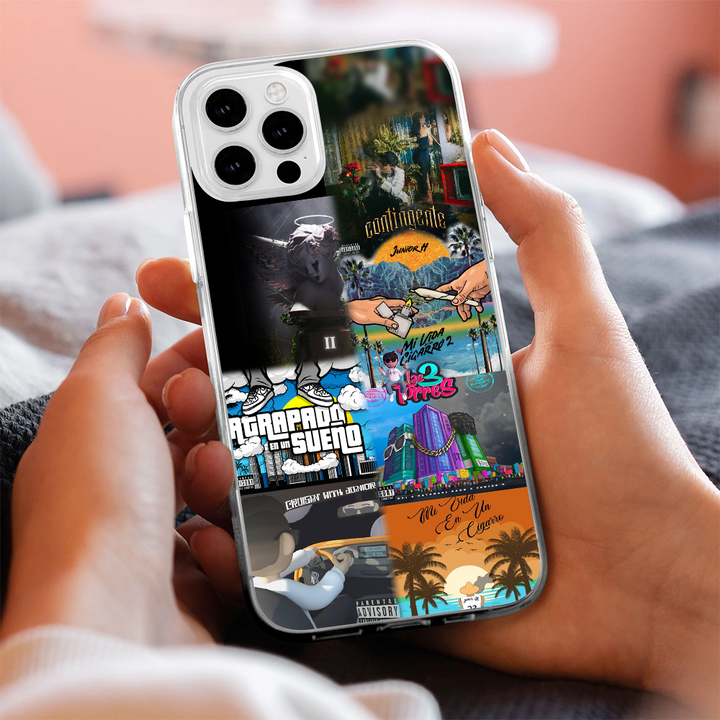 Latino Street Art Album Collage Phone Case, Urban Trap Music Style Cover Compatible with iPhone 11 12 13 14 15 16 Pro Max