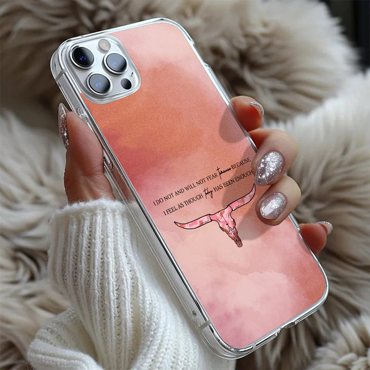 Longhorn Quote Watercolor Phone Case, Perfect Girly Gift For Girl From iPhone 16 15 14 13 12 11 X Pro Max Plus Samsung Galaxy S24.99 S24 S23 S22 S21 Ultra Plus