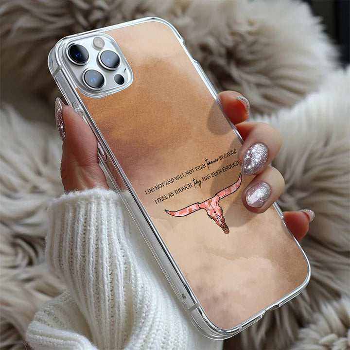 Longhorn Quote Watercolor Phone Case, Perfect Girly Gift For Girl From iPhone 16 15 14 13 12 11 X Pro Max Plus Samsung Galaxy S24.99 S24 S23 S22 S21 Ultra Plus