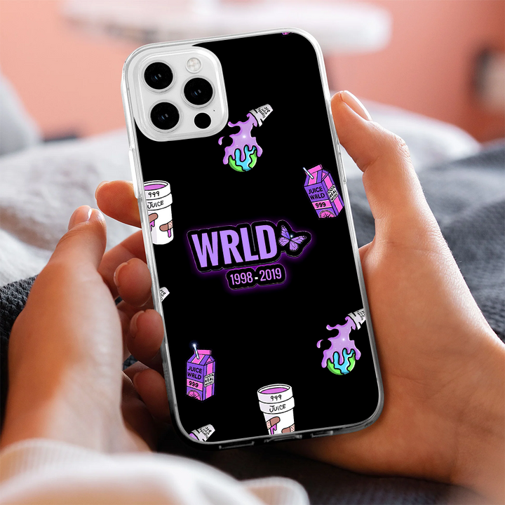 Butterfly WRLD Tribute Phone Case, 999 Juice Cartoon Style Cover Compatible with iPhone 11 12 13 14 15 16 Pro Max
