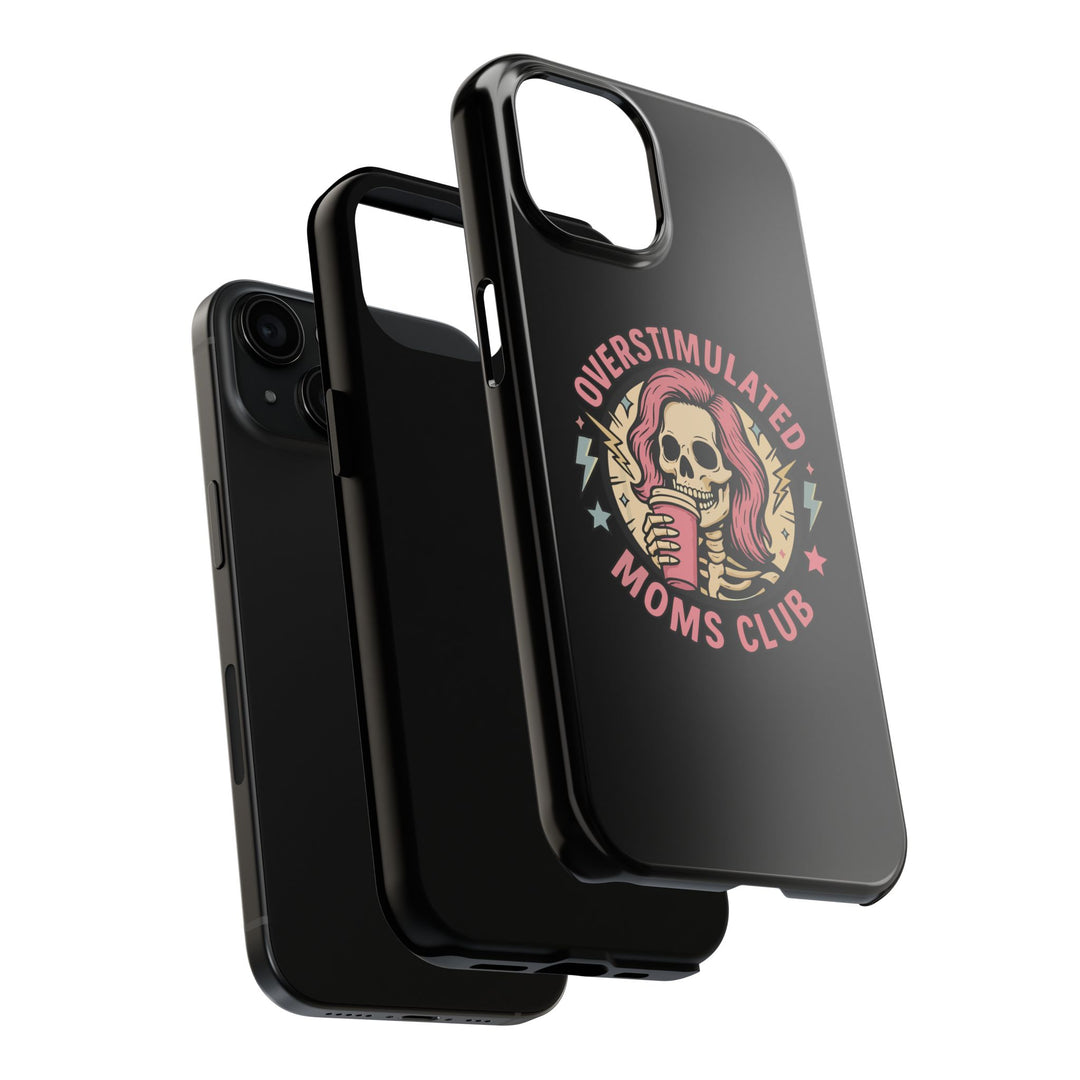 Overstimulated Moms Club’ Phone Case – Fun and Bold Style for Moms, Compatible with iPhone & Samsung (iPhone 11-16 Pro Max)