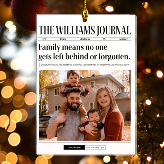 Custom Family & Friendship Journal Ornament – Personalized Photo, Name & Quote, Besties, Sisters & Family Christmas Keepsake Gift