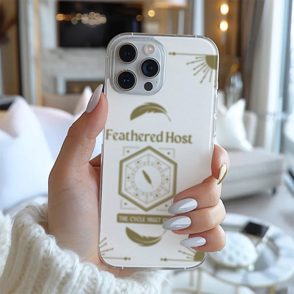 Feathered Host Prophecy iPhone Case, Minimalist Sacred Symbol Design, Fits iPhone 12 13 14 15 Pro Max
