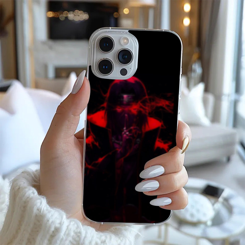 Dark Ninja Aura Phone Case, Red Energy Shadow Warrior Design, Compatible iPhone 11 12 13 14 15 Pro Max Samsung Galaxy S24.99 S24 S23 S22 S21 Ultra Plus