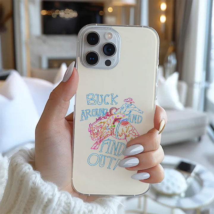 Bucking Cowboy Western Phone Case, Perfect Girly Gift For Girl From iPhone 16 15 14 13 12 11 X Pro Max Plus Samsung Galaxy S24.99 S24 S23 S22 S21 Ultra Plus