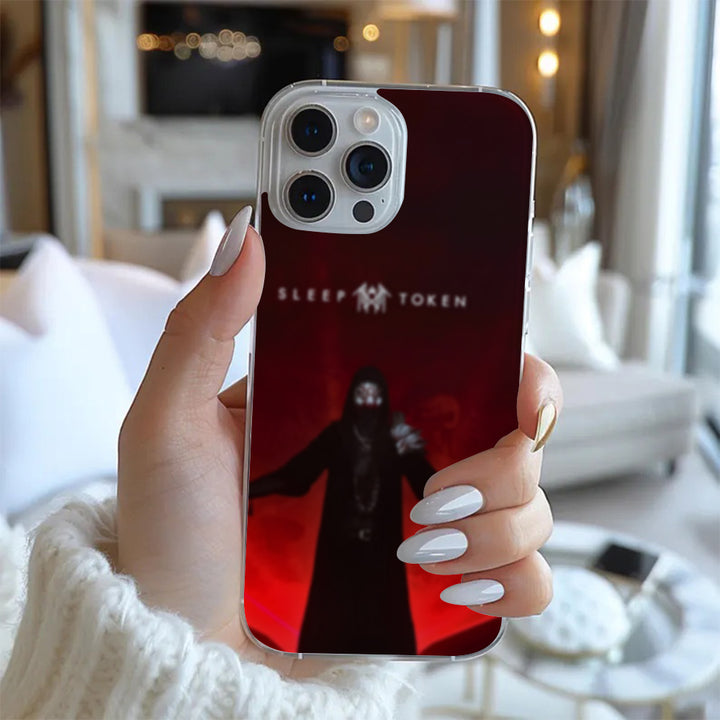 Red Masked Figure Phone Case, Gothic Aesthetic Warrior Design, Fits iPhone 11 12 13 14 15 Pro Max Samsung Galaxy S24.99 S24 S23 S22 S21 Ultra Plus