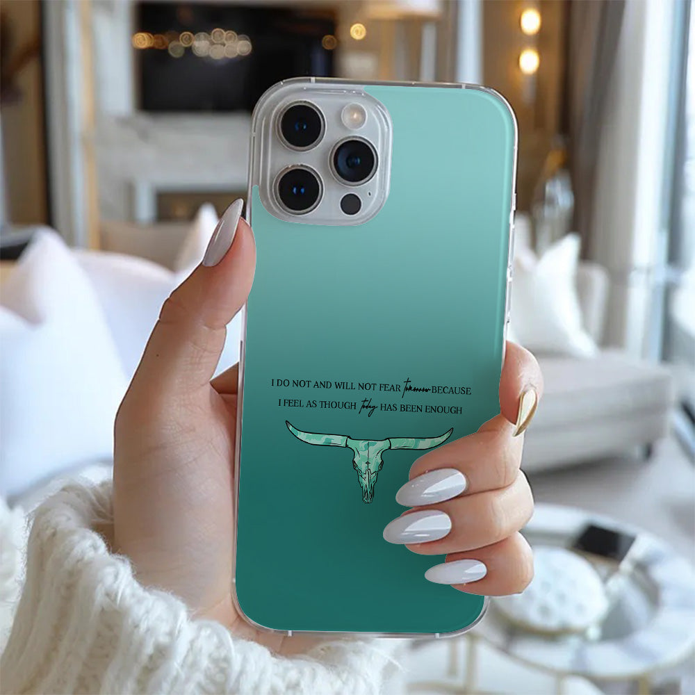 Green Western Skull Quote Phone Case, Perfect Girly Gift For Girl From iPhone 16 15 14 13 12 11 X Pro Max Plus Samsung Galaxy S24.99 S24 S23 S22 S21 Ultra Plus
