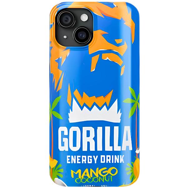 Gorilla Energy Style Phone Case – Funny GenZ Aesthetic Gift for Friends, Protective Cover for iPhone 12 13 14 15 16 Pro Max Plus Samsung S22 S23 S24 S24.99 Ultra Plus