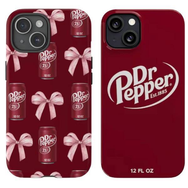 Red Dr Pepper Pink Bow Coquette Soda Tough Phone case, For Men iPhone 16/15/14/13/12/11/8/7, XR, XS, X, Pro Max Samsung Galaxy S24.99 S24 S23