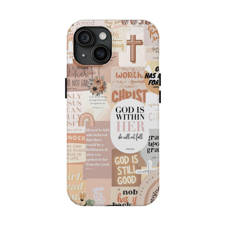God is Within Her Christian Aesthetic Girly Tough Phone case, For Men iPhone 16/15/14/13/12/11/8/7, XR, XS, X, Pro Max, Samsung Galaxy S24