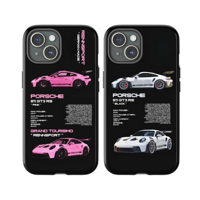 Porsche 911 GT3 Pink Silver Cars Couple Tough Phone Case, For iPhone X 11 12 13 14 15 16 Pro Max Plus Samsung Galaxy s24.99 s24 s23 s22 Perfect Dad Gift
