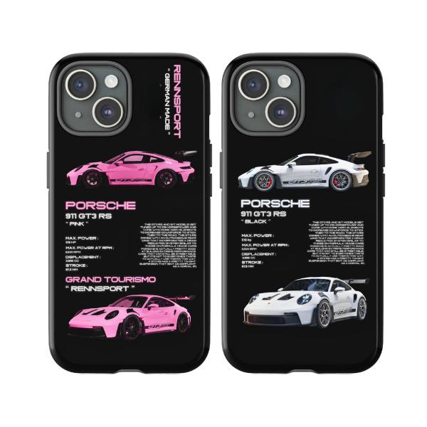 Porsche 911 GT3 Pink Silver Cars Couple Tough Phone Case, For iPhone X 11 12 13 14 15 16 Pro Max Plus Samsung Galaxy s24.99 s24 s23 s22 Perfect Dad Gift