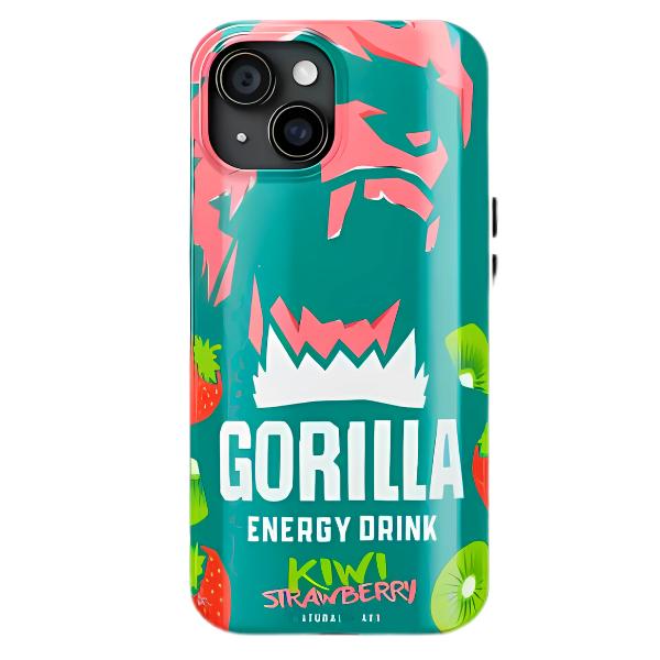Gorilla Energy Style Phone Case – Funny GenZ Aesthetic Gift for Friends, Protective Cover for iPhone 12 13 14 15 16 Pro Max Plus Samsung S22 S23 S24 S24.99 Ultra Plus