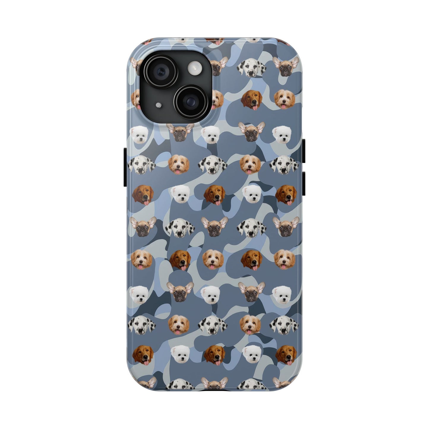 Custom Dog Face Camo Phone Case – Personalized Cute Pet Lover Cover for iPhone