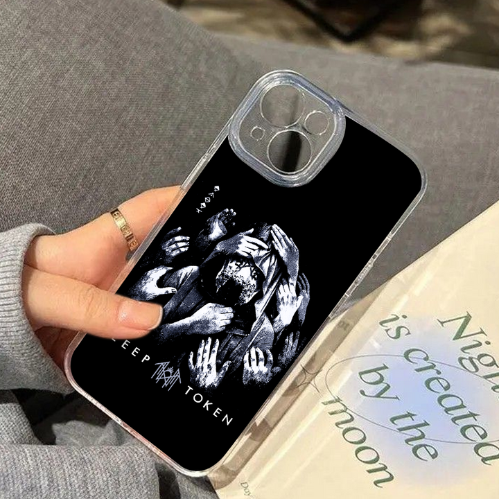 Dark Aesthetic Phone Case – Surreal Gothic Design with Hands & Masked Figure with iPhone 11 12 13 14 15 16 Pro Max
