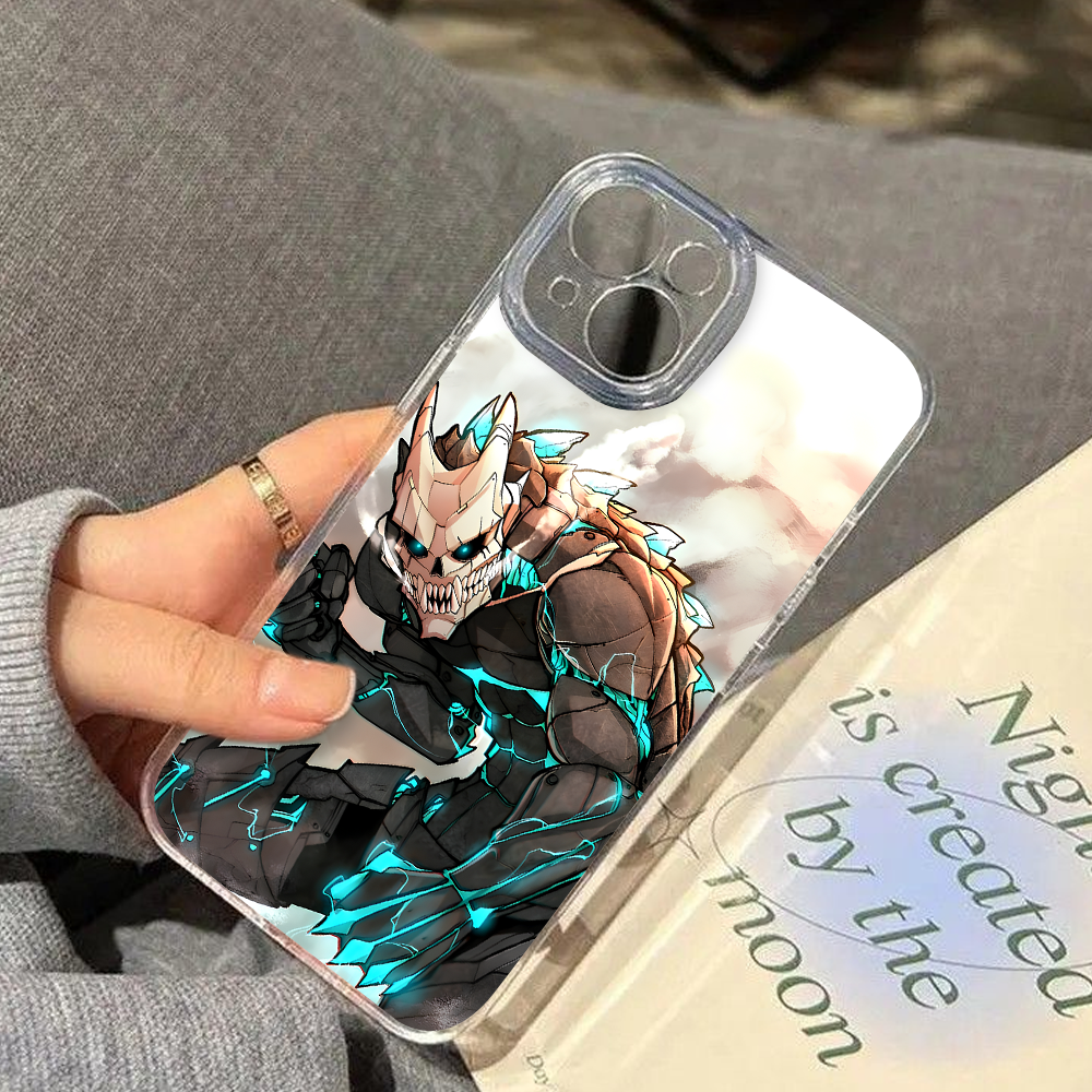 Anime Demon Warrior Phone Case, Blue Lightning Skeleton Armor Design for iPhone 12 13 14 15 Pro Max