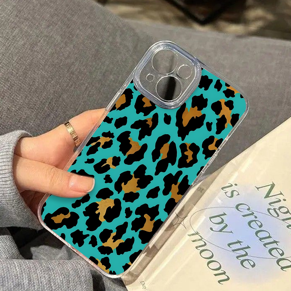 Leopard Print Phone Case Collection – Aqua, Olive Green & Beige