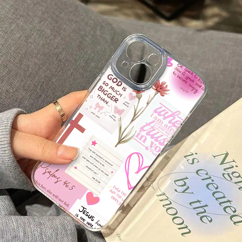 Bible Verse Christian Phone Case – Floral Faith Jesus Quote iPhone 11 12 13 14 15 16 Pro Max & Samsung