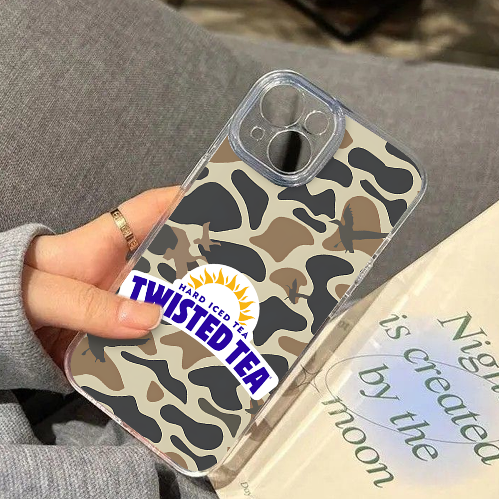 Twisted Tea Camo Phone Case – Dark Aesthetic Full Moon Design Cover for iPhone 11 12 13 14 15 16 Pro Max, Music Fan Gift Idea