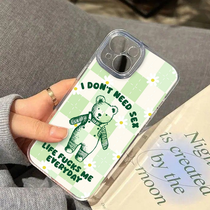 Funny Bear Quote Phone Case, Perfect Girly Gift For Girl From iPhone 16 15 14 13 12 11 X Pro Max Plus Samsung Galaxy S24.99 S24 S23 S22 S21 Ultra Plus